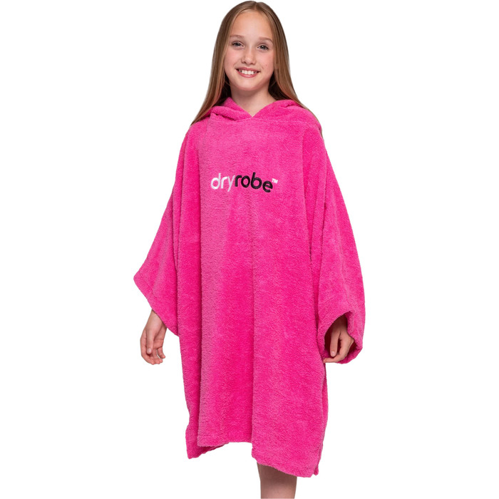 2024 Dryrobe Junior Organic Cotton Hooded Towel Change Robe V3 V3OCT - Pink